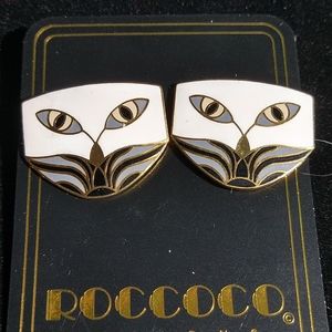 Cats got my earrings 1 inch wide gold plated post made in canada